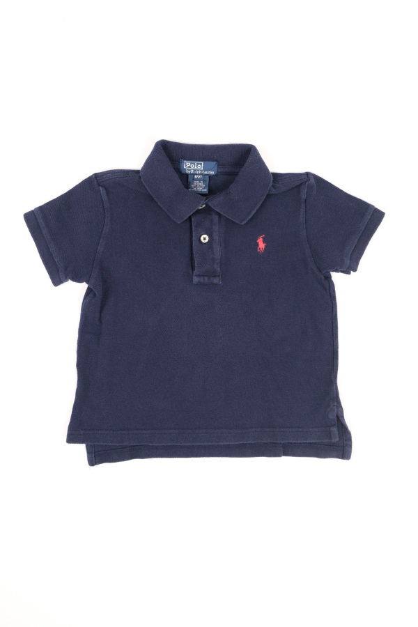 KIDS Hermine Polo Ralph Lauren Cotton Short Sleeve Polo Shirt - Navy