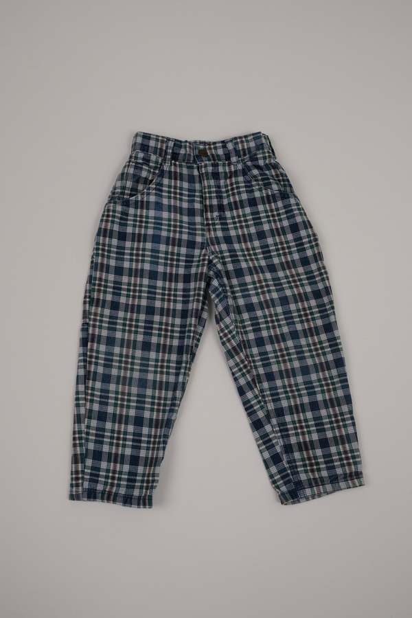 Hermine Vintage Toddlers Plaid Cotton Carpenter Pants