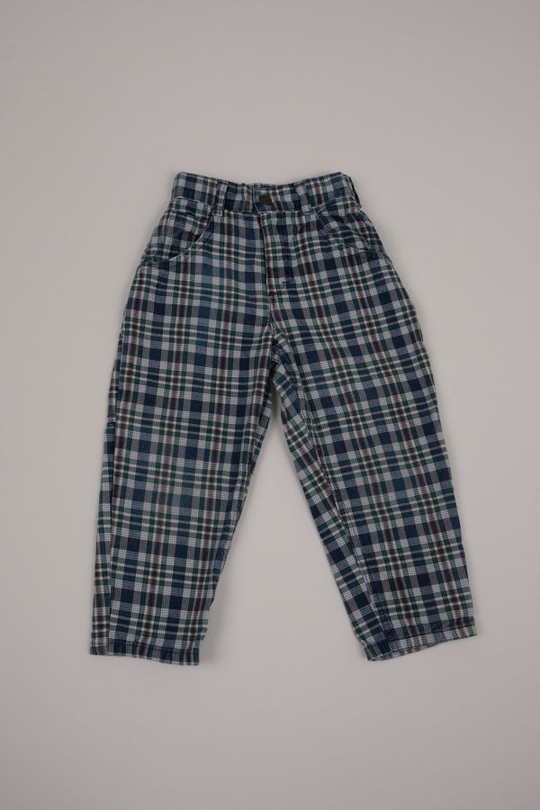Hermine Vintage Toddlers Plaid Cotton Carpenter Pants