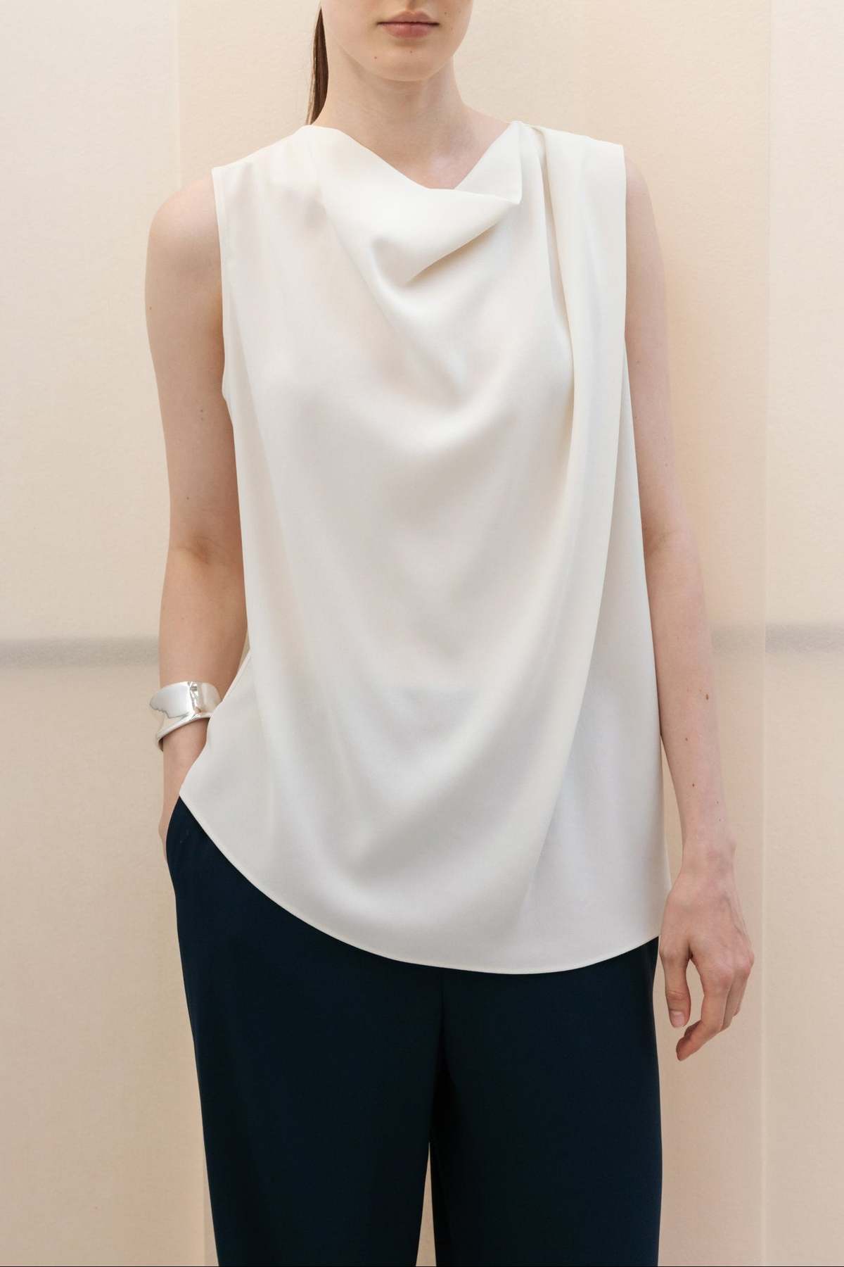 R2W Berne Cowl Neck Blouse - Ivory - Image 2 of 4