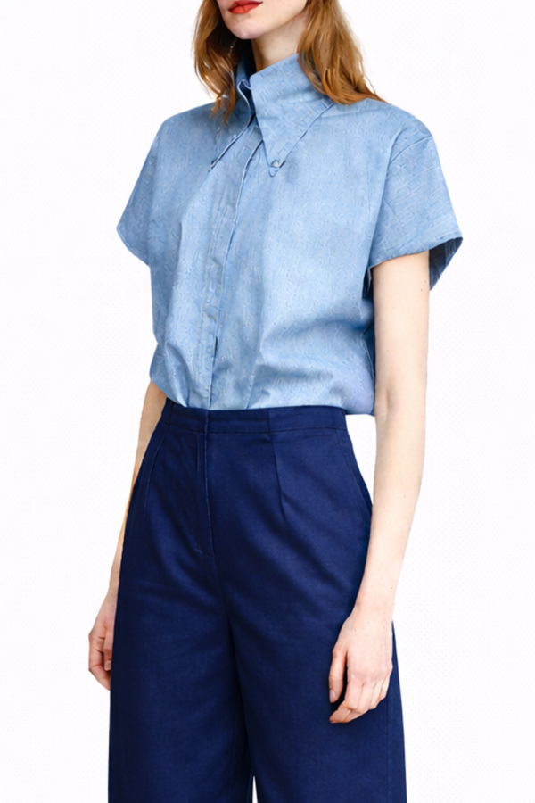 Meg Summer Big Collar Shirt Top