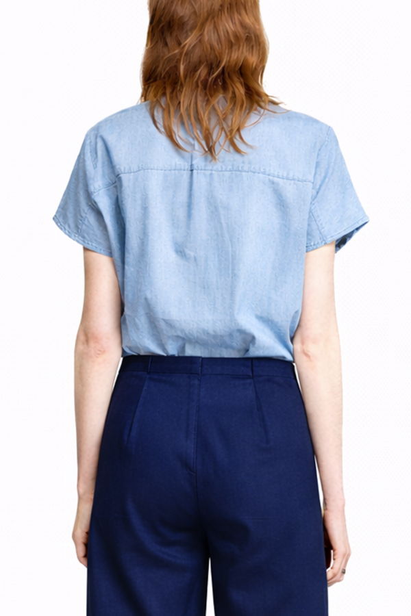 Meg Summer Big Collar Shirt Top