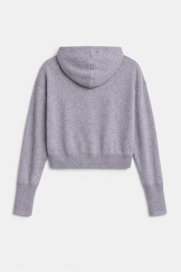 The Tile Club Amy Cashmere Zip Hoodie - Grey