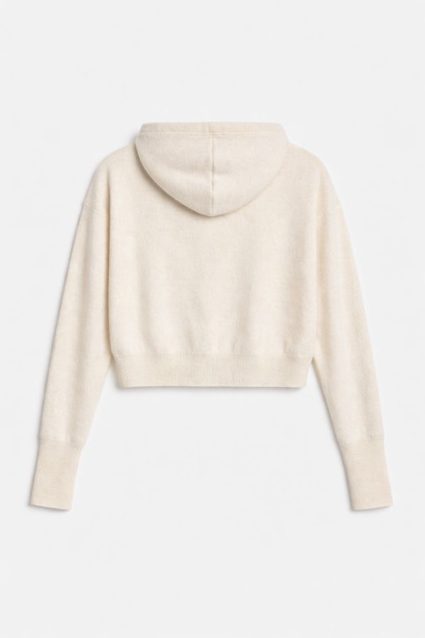 The Tile Club Amy Cashmere Zip Hoodie - Ivory