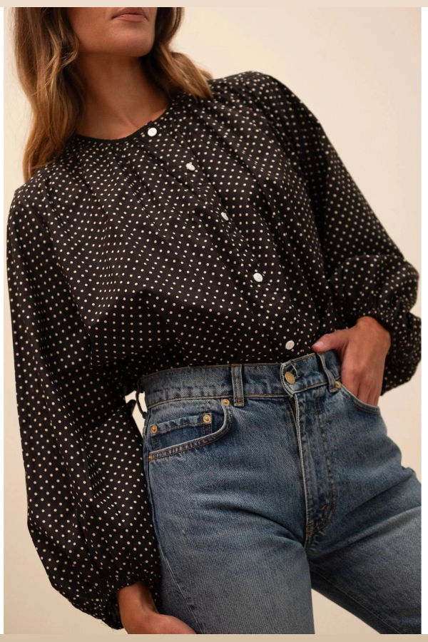 Mille Cecily Top - Blue Floral