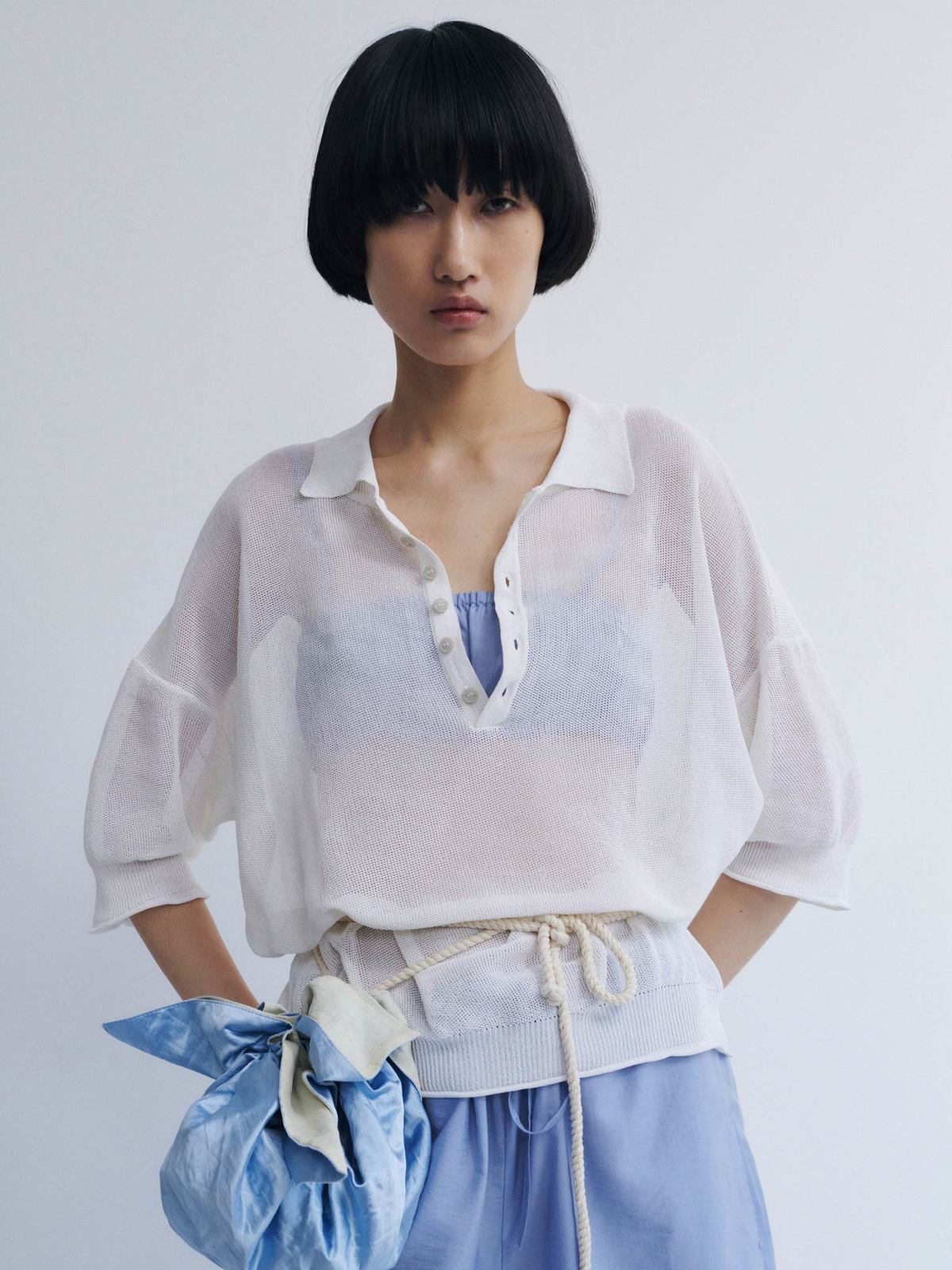 Rus Jushi Polo Top - White - Image 1 of 6