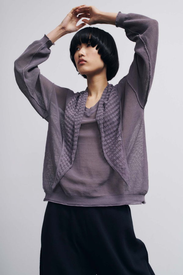 Rus Matsu V-Neck Sweater - Marengo