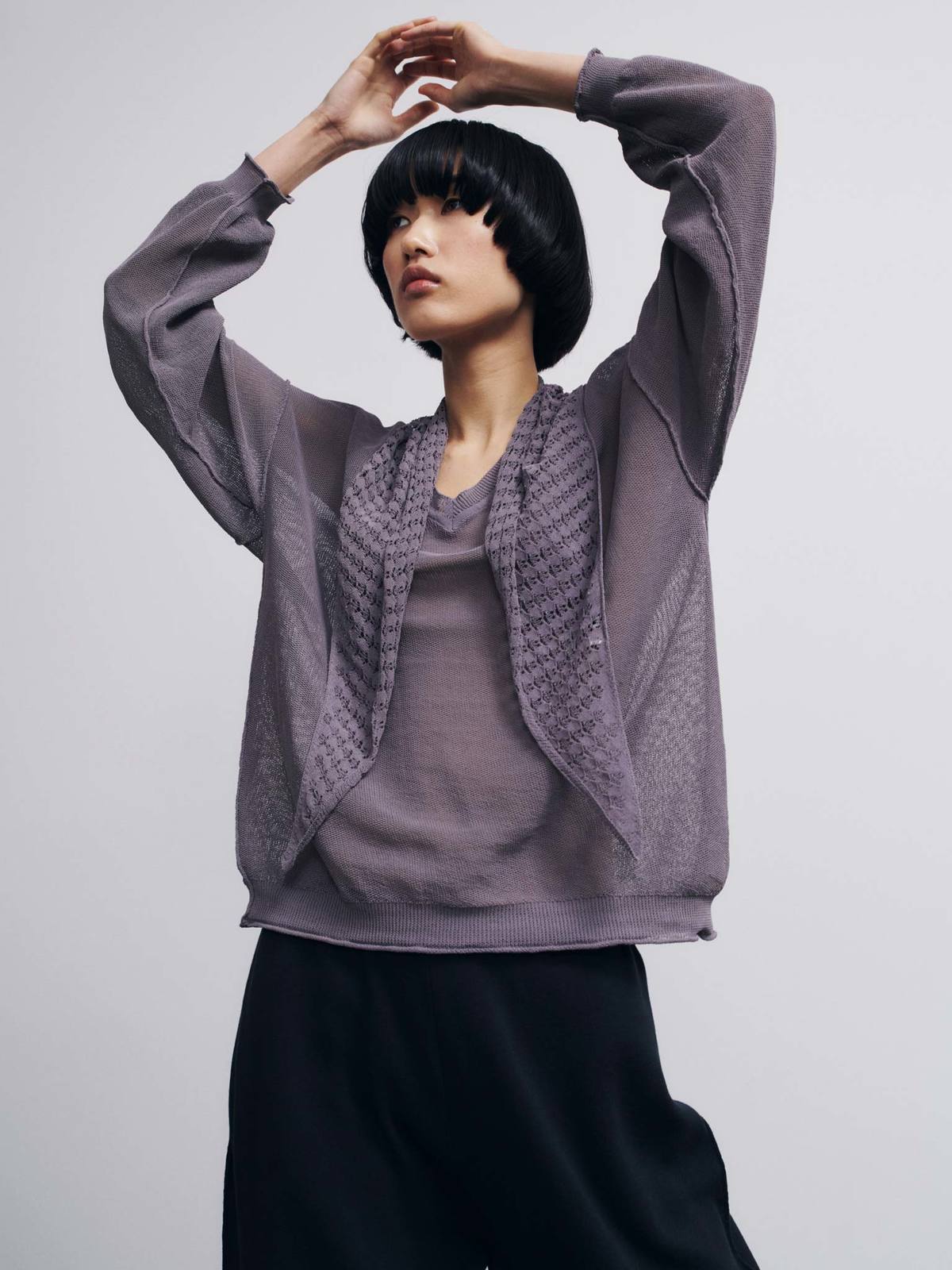 Rus Matsu V-Neck Sweater - Marengo - Image 1 of 8