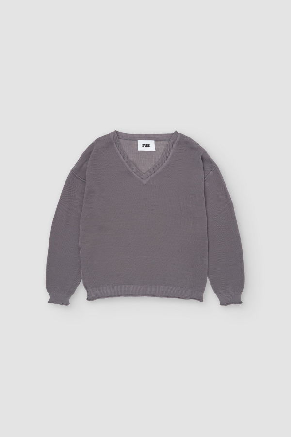Rus Matsu V-Neck Sweater - Marengo