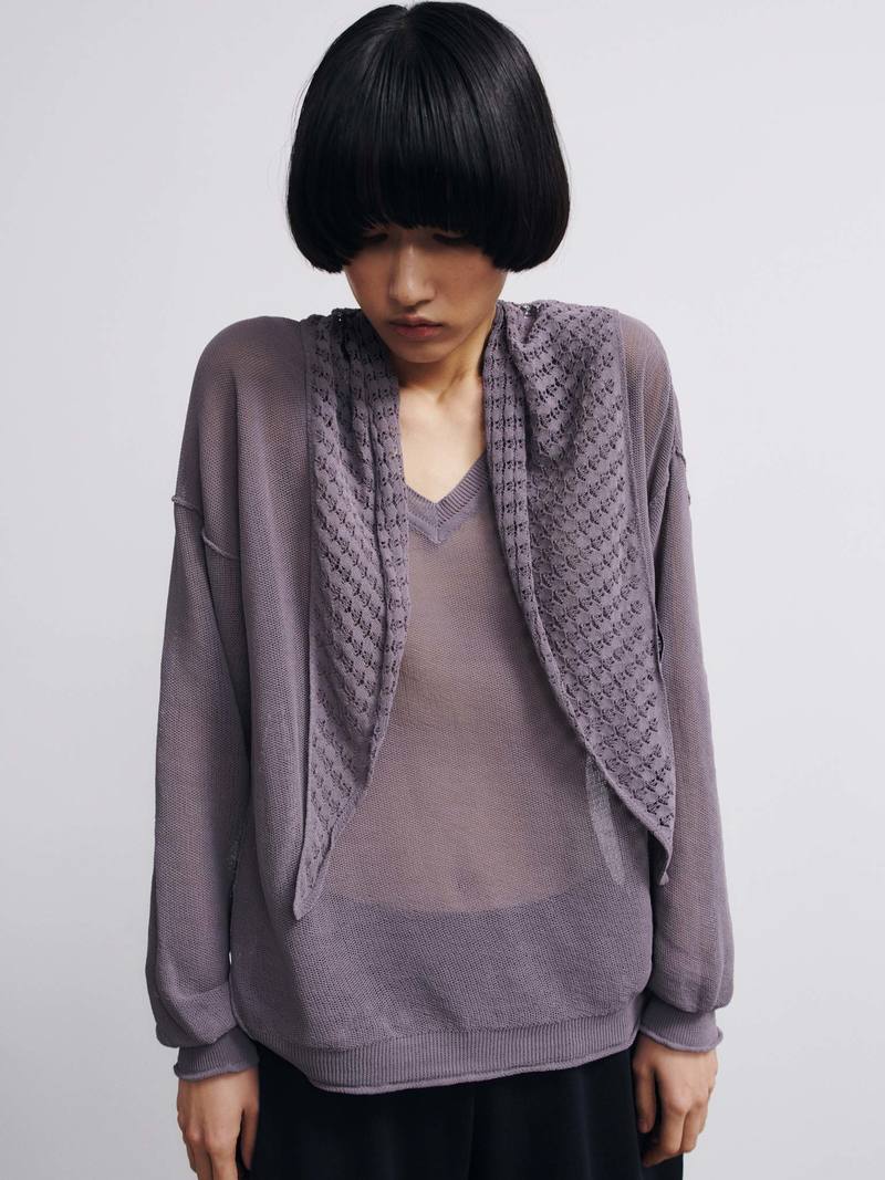 Rus Matsu V-Neck Sweater - Marengo