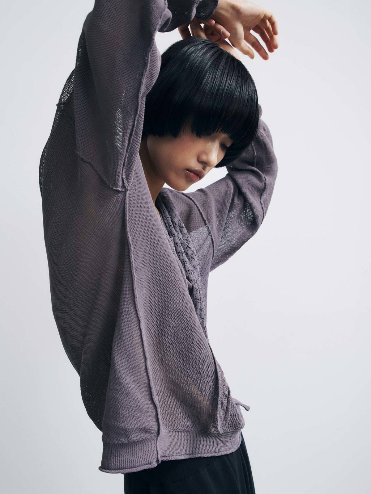 Rus Matsu V-Neck Sweater - Marengo - Image 6 of 8