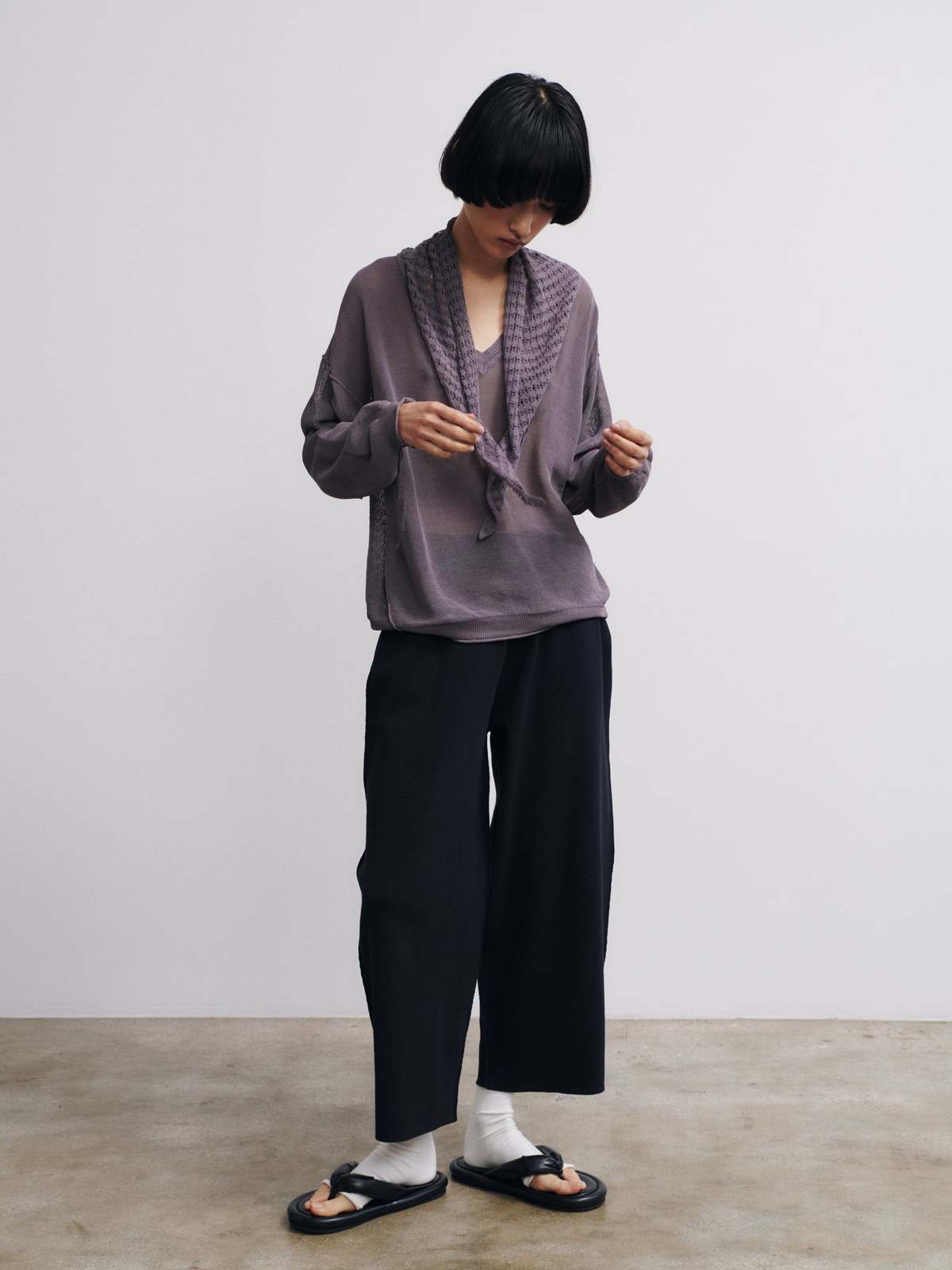 Rus Matsu V-Neck Sweater - Marengo - Image 7 of 8