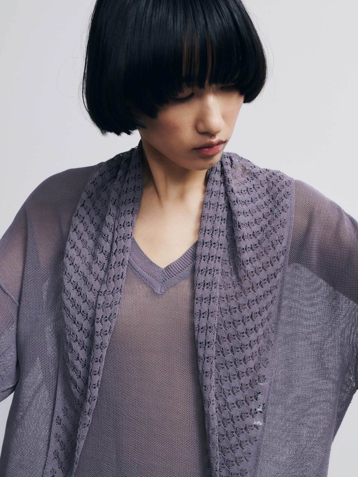 Rus Matsu V-Neck Sweater - Marengo - Image 8 of 8