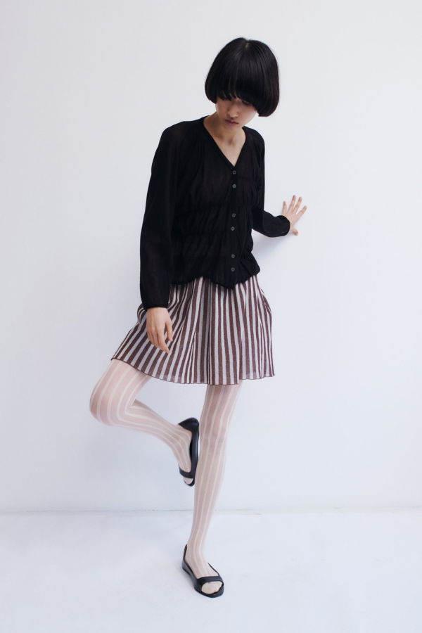 Rus Oboro Ruched Cardigan - Black