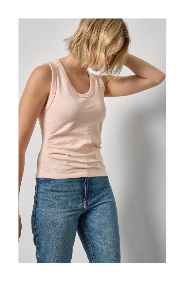 Lilla P. Vintage Side Pleat Tank - Pink