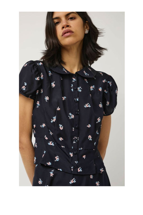 ciao lucia Yvonne Top in Papillon Blouse - Navy