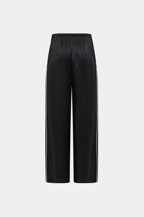 R2W Cielo Piped Silk Pants - Black