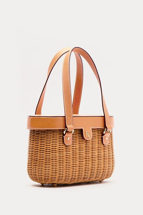 Frances Valentine Willow Wicker Basket - Toast