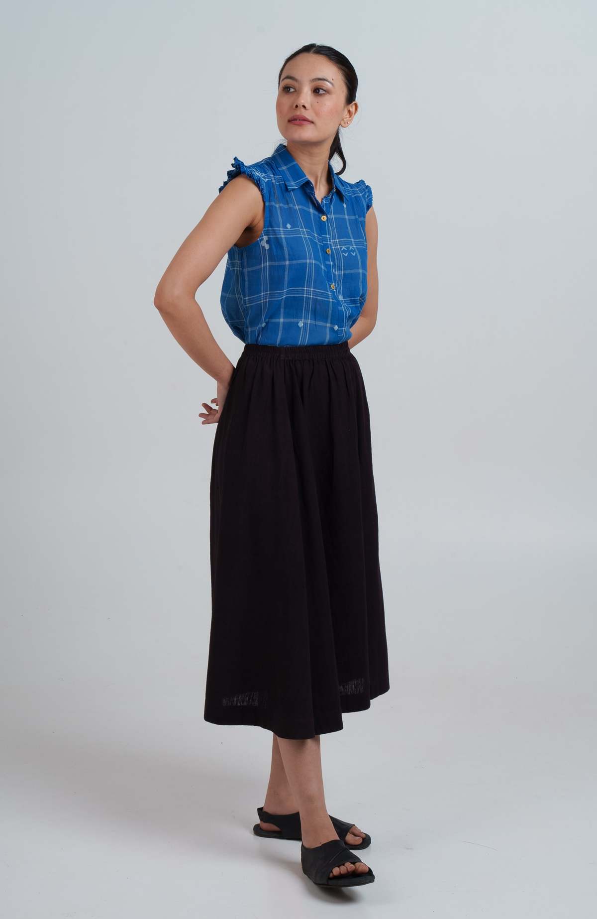 AL X CROW Mary Oliver Top - Indigo - Image 8 of 12