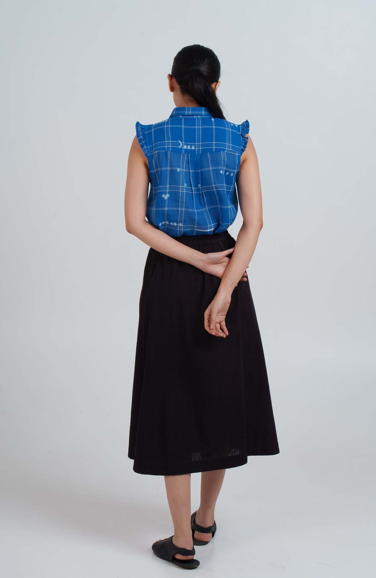 AL X CROW Mary Oliver Top - Indigo - Image 10 of 12