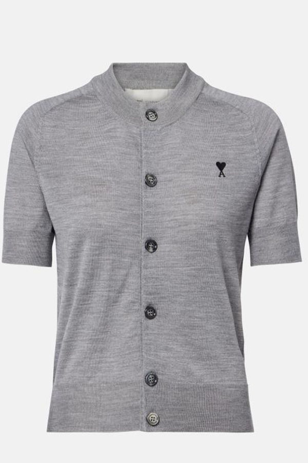 AMI Cardigan - Heather Gray Black