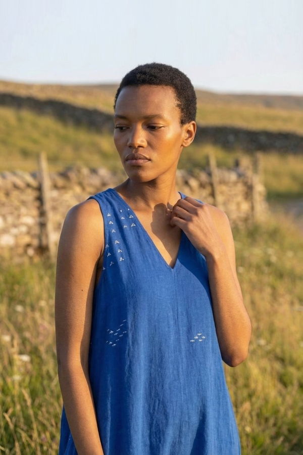 World of Crow Holiday Dress - Cobalt