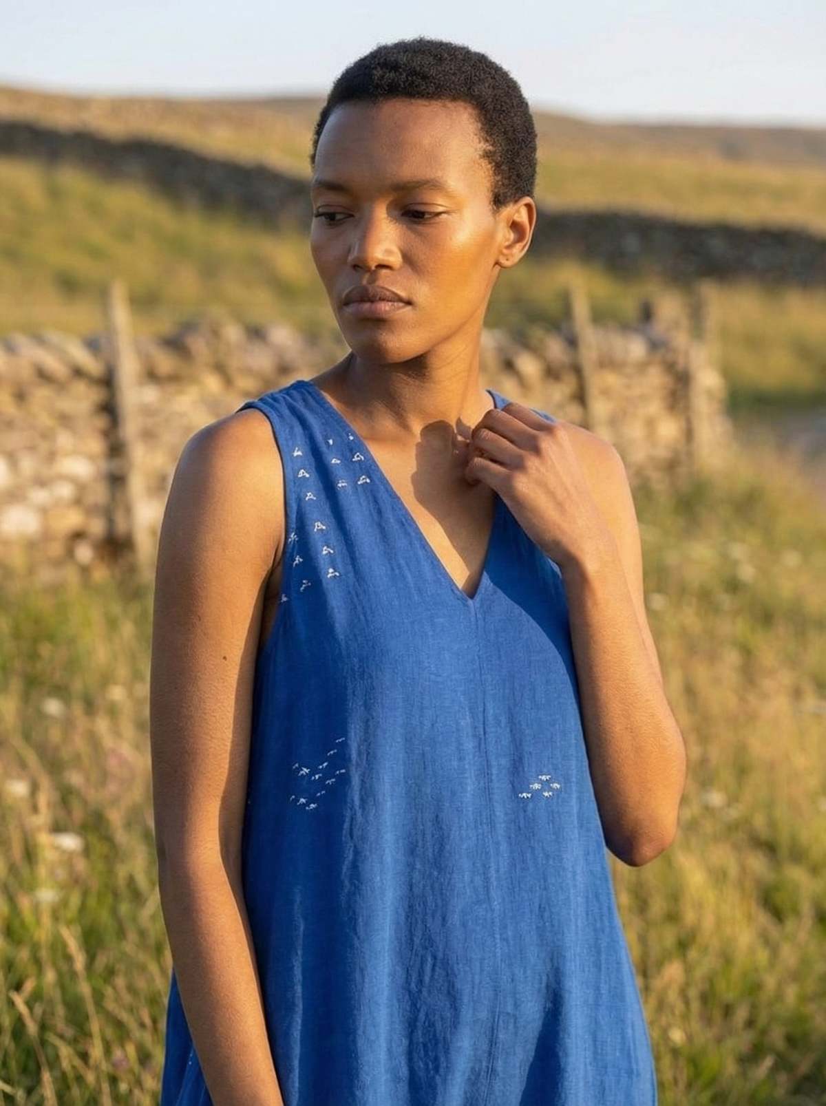 World of Crow Holiday Dress - Cobalt - Image 2 of 9