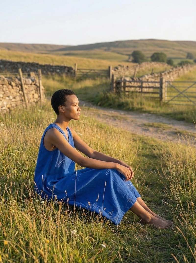 World of Crow Holiday Dress - Cobalt