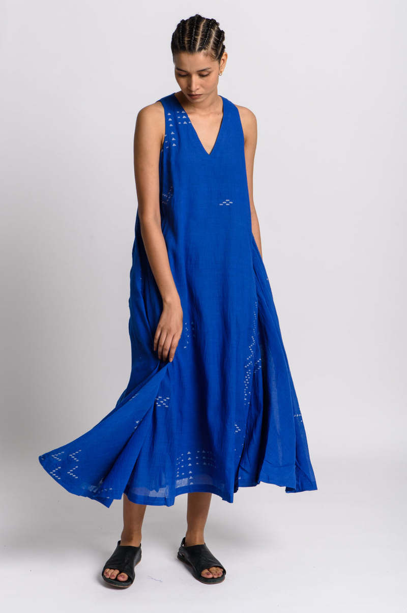 World of Crow Holiday Dress - Cobalt