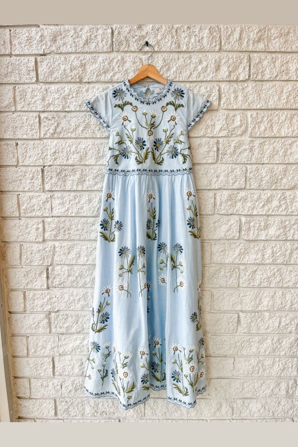 Sea NY Audra Embroidery Midi Dress - Blue