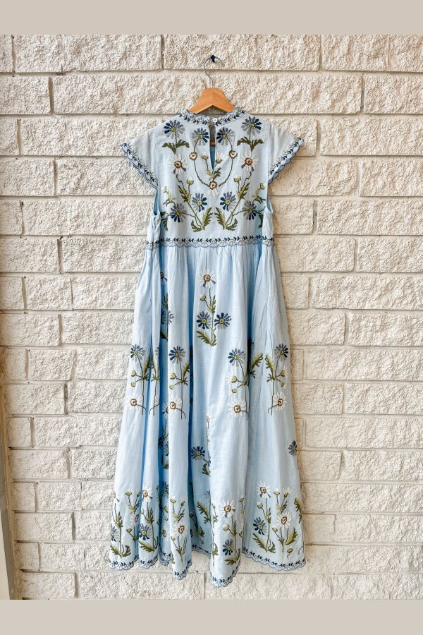 Sea NY Audra Embroidery Midi Dress - Blue
