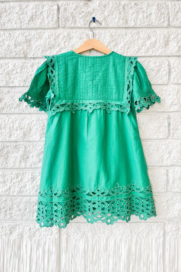 KIDS Sea NY Leila Eyelet Dress - Green