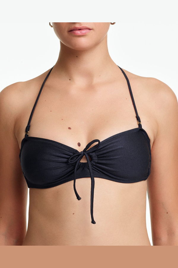 Yasmine Eslami Zoia Bandeau Bikini Top - Black