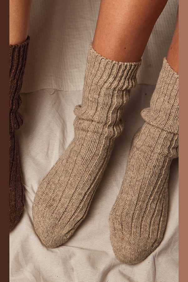 L'ENVERS Berthe Wool Socks - Beige