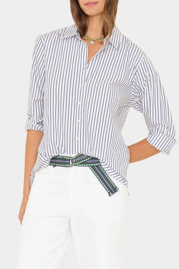 Xirena Beau Shirt in Stripe Shirt - Wind Blue