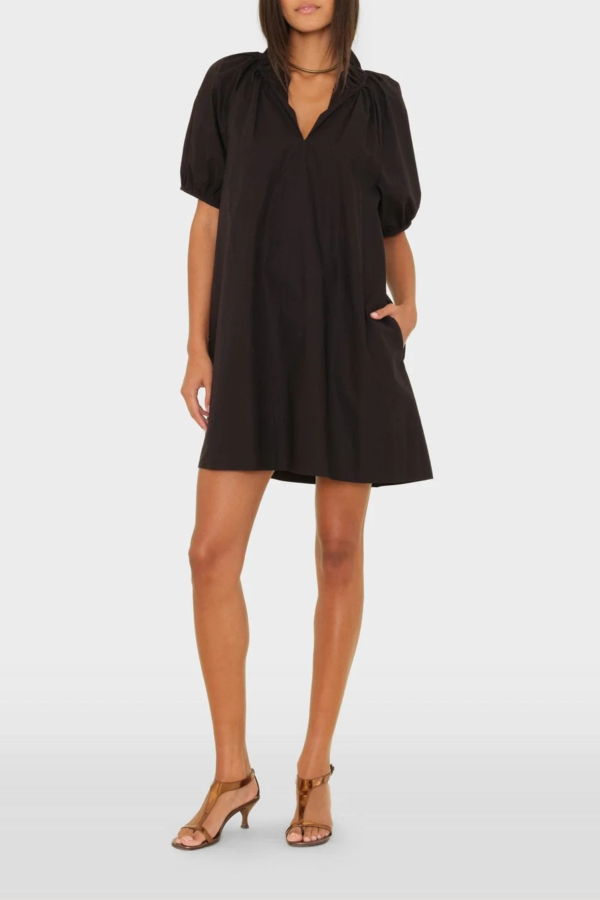 Xirena Carleigh Ruffle Neck Dress - Black