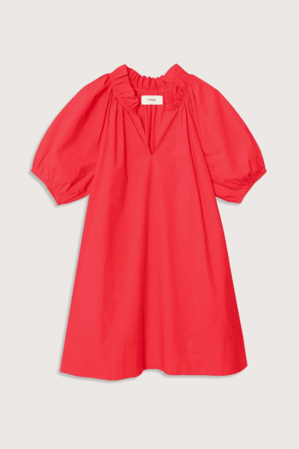 Xirena Carleigh Ruffle Neck Dress - Red