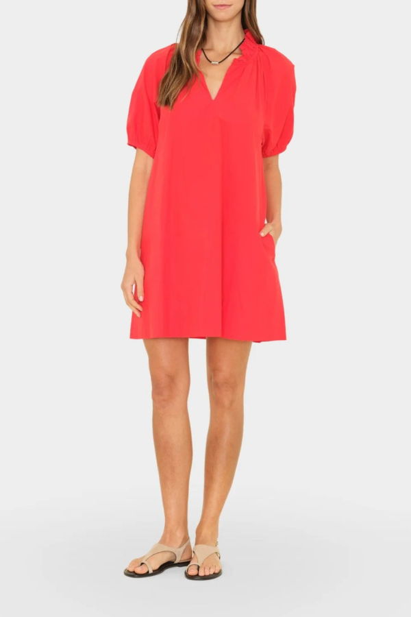 Xirena Carleigh Ruffle Neck Dress - Red