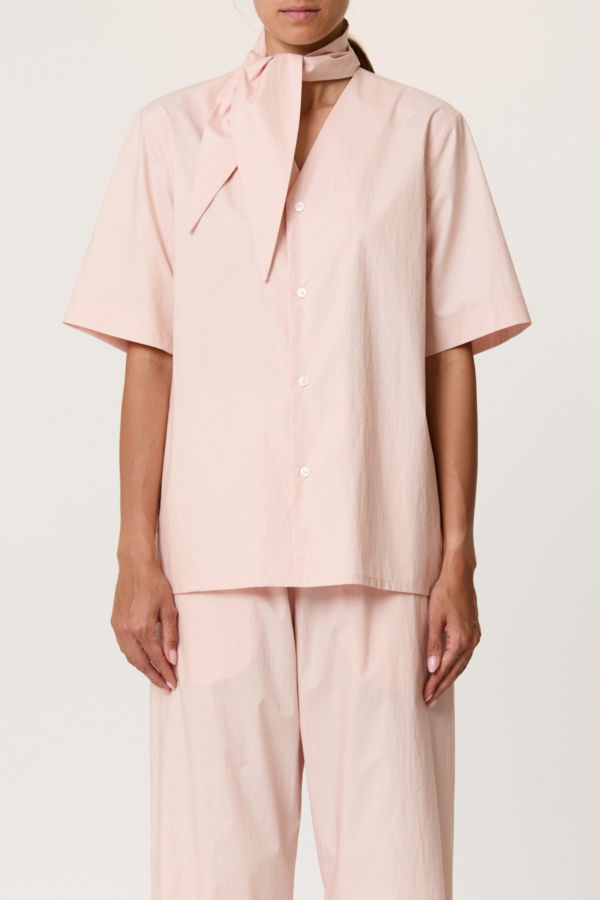 Plan C Parachute Short Sleeve With Tie Top - Baby Pink