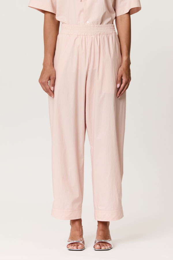 Plan C Parachute Trouser With Side Detail Pants - Baby Pink
