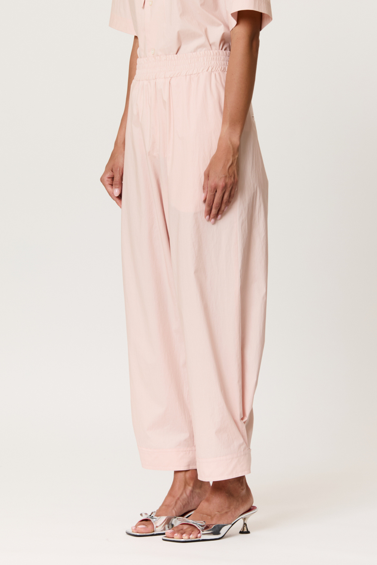 Plan C Parachute Trouser With Side Detail Pants - Baby Pink - Image 3 of 4
