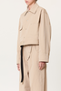 Plan C Tech Twill Crop Jacket - Sand - Thumbnail 3