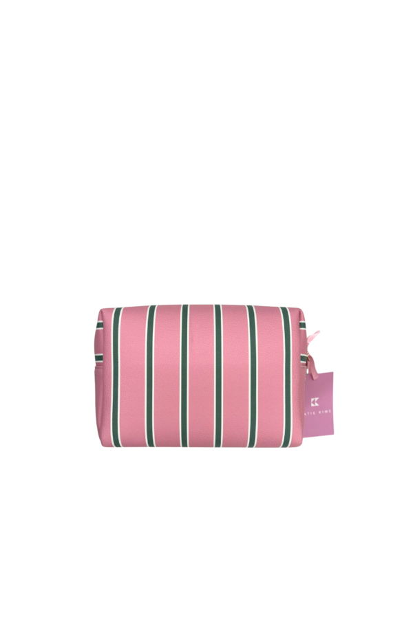 Katie Kime Classic Accessory Bag - Pink/ Green