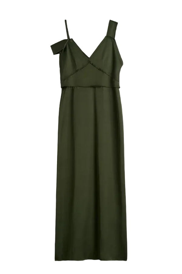 Totême V-Neck Slip Dress - Bottle Green