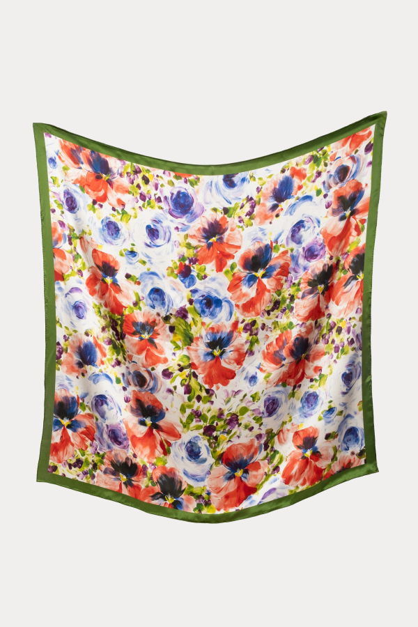 Frances Valentine Super Bloom Silk Scarf - Pink/Purple/Multi