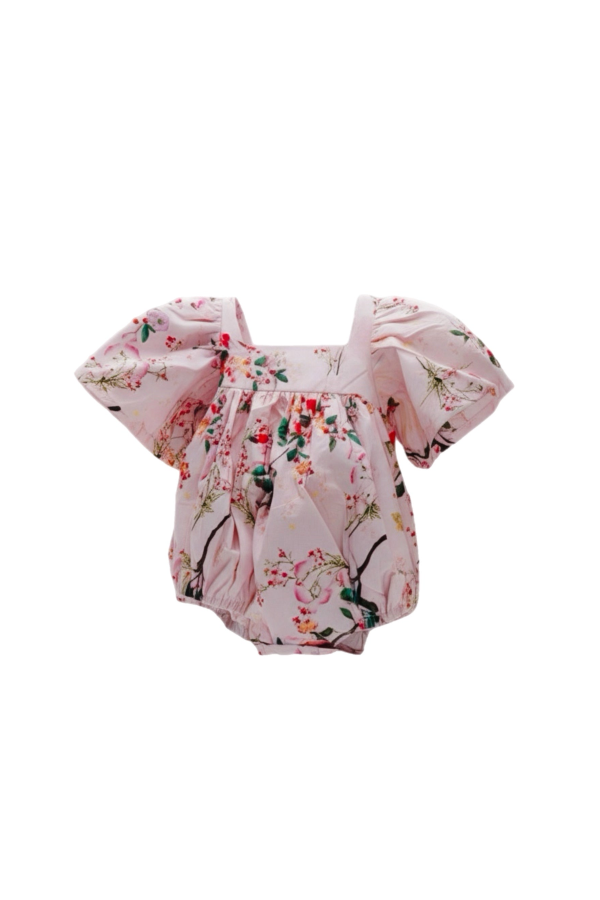 KIDS Piper&Cloth Nora Bubble Romper - Heirloom Rose