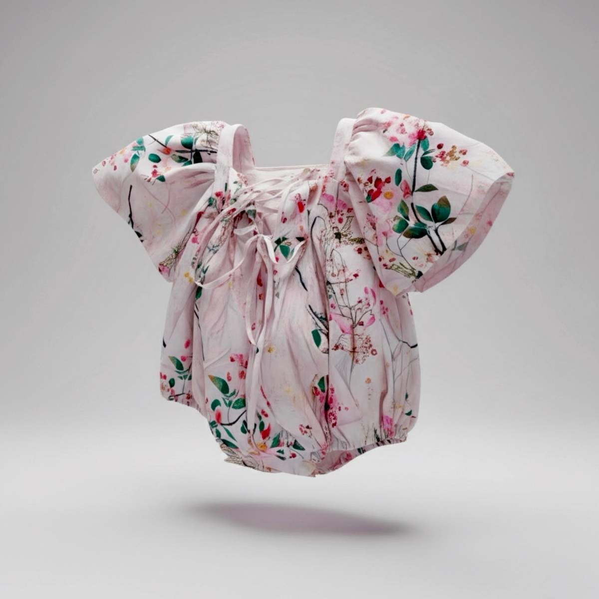 KIDS Piper&Cloth Nora Bubble Romper - Heirloom Rose - Image 4 of 8