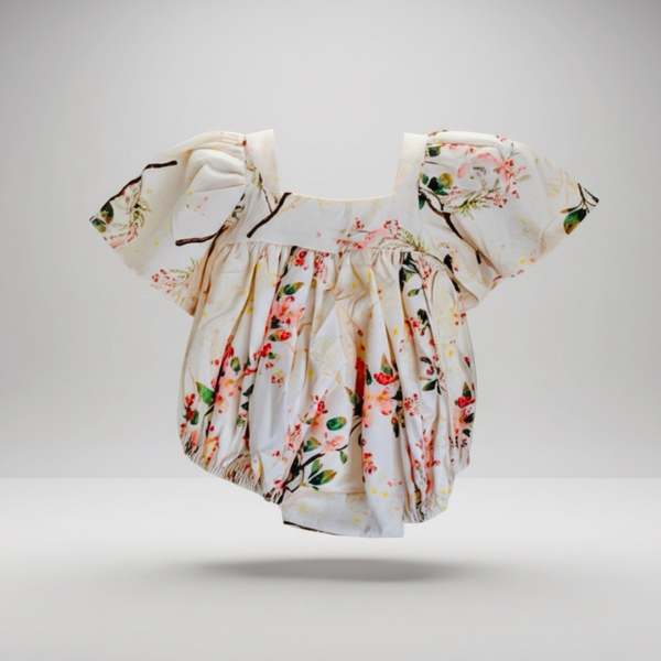 KIDS Piper&Cloth Nora Bubble Romper - Heirloom Rose