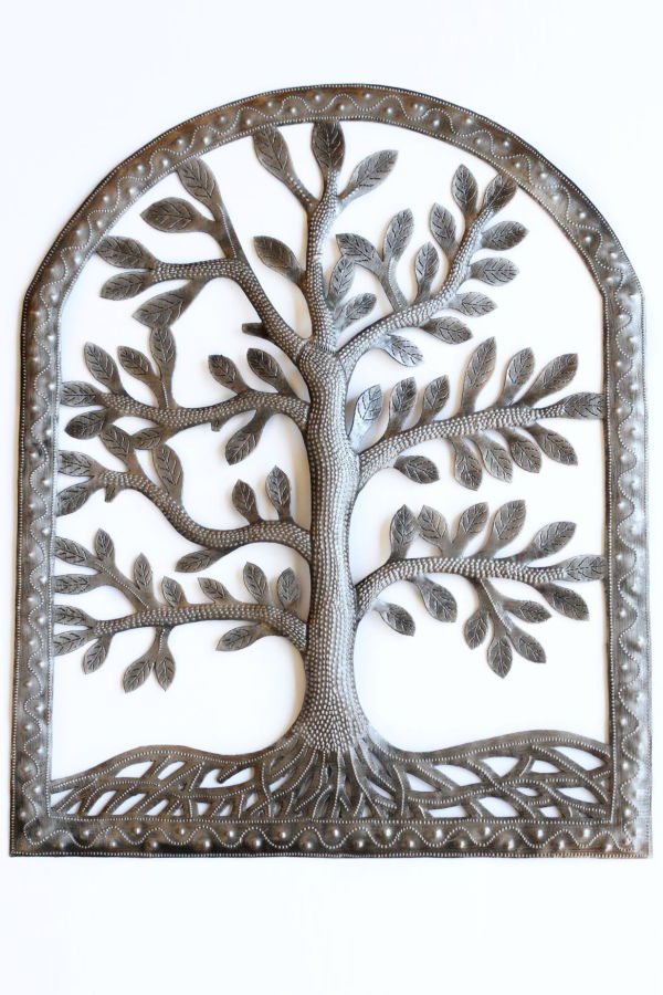 Vi Bella Haitian Tree of Life Metal Art Arch Wall Sculpture