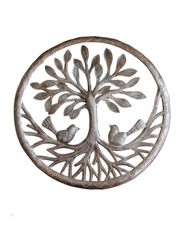 Vi Bella Haitian Tree of Life Metal Art - Round Wall Art